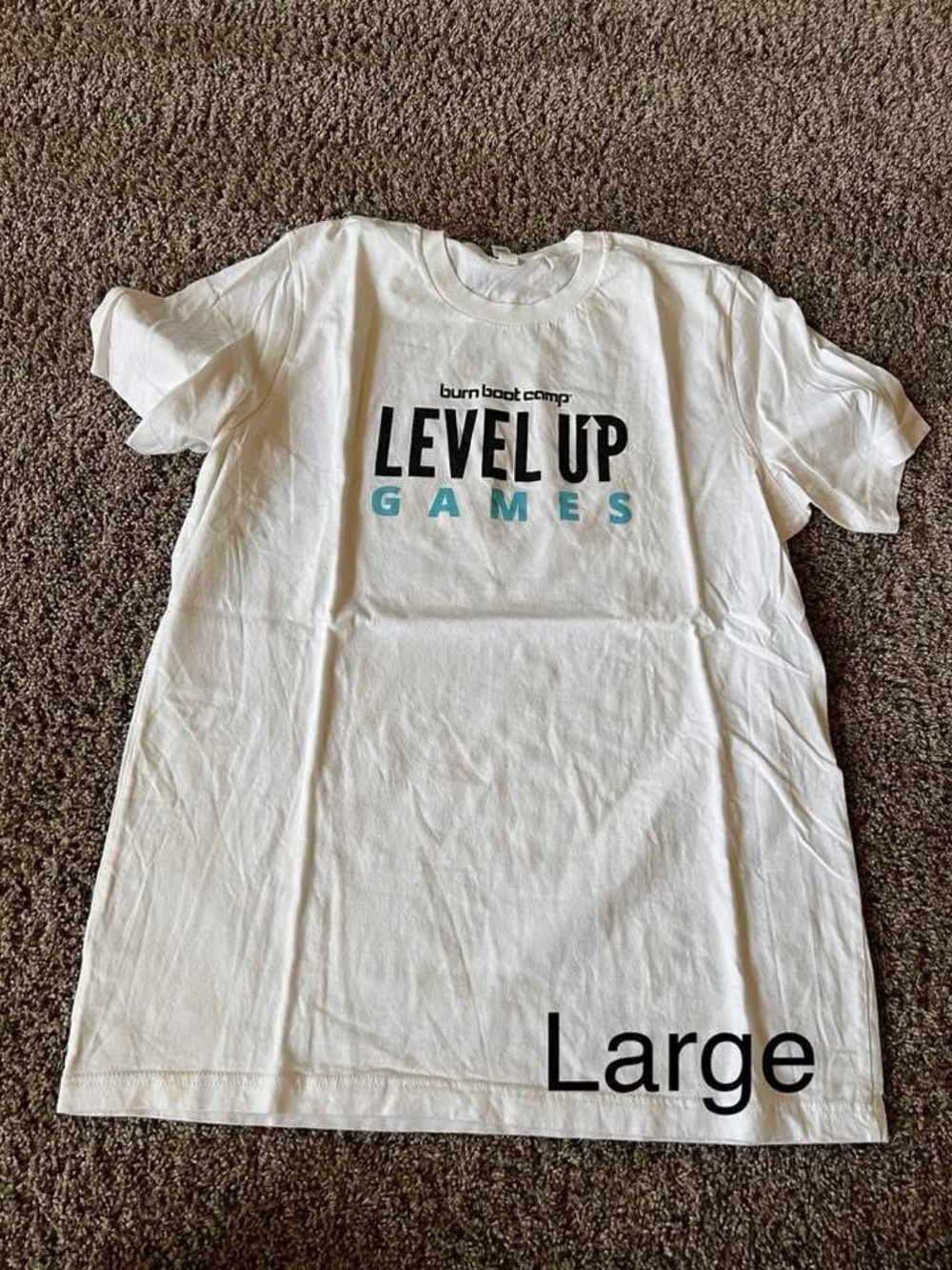 Burn Boot Camp Level Up Games White Logo Tee - Large
